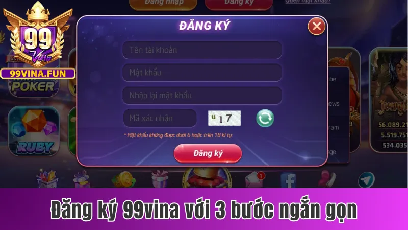 Hướng Dẫn Đăng Ký 99vina Và Kích Hoạt Bảo Mật Tài Khoản 2 3 bước đăng ký 99vina nhanh trên máy tính